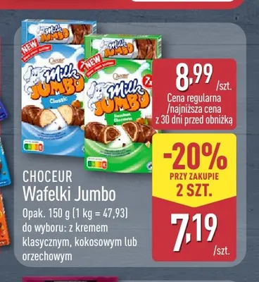 Wafelki Jumbo z kremem orzechowym Choceur promocja w Aldi