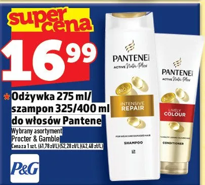 Odżywka 275ml/szampon 325/400ml do włosów Pantene promocja w TOPAZ