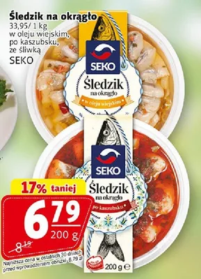 Śledzik na okrągło po kaszubsku Seko promocja w Prim Market
