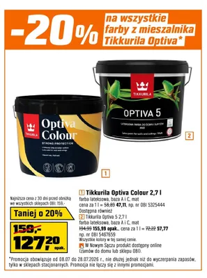 Farba lateksowa Tikkurila Optiva Colour promocja w OBI