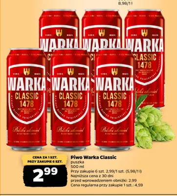 Piwo Warka Classic promocja w Netto