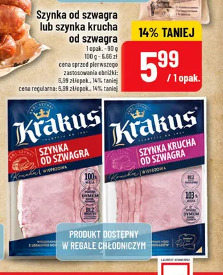 Szynka krucha od szwagra Krakus promocja w POLOmarket