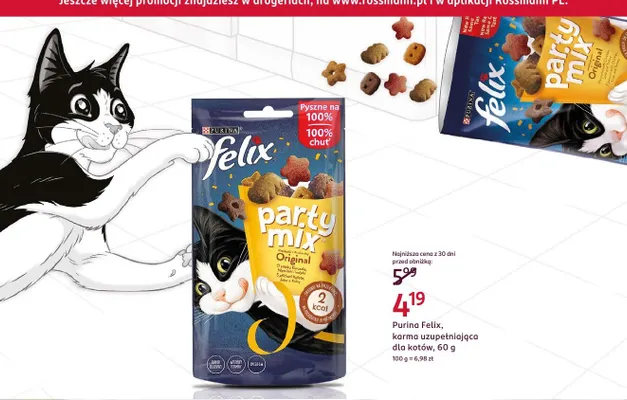 Karma uzupełniająca dla kotów Felix Party Mix Original promocja w Rossmann