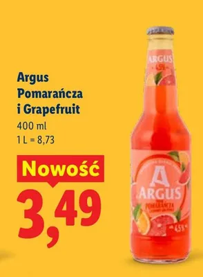 Piwo Argus Pomarańcza i Grapefruit promocja w Lidl