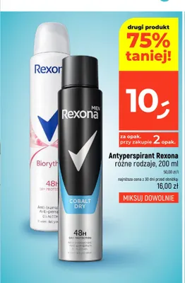 Antyperspirant Rexona Men Cobalt Dry promocja w Dealz