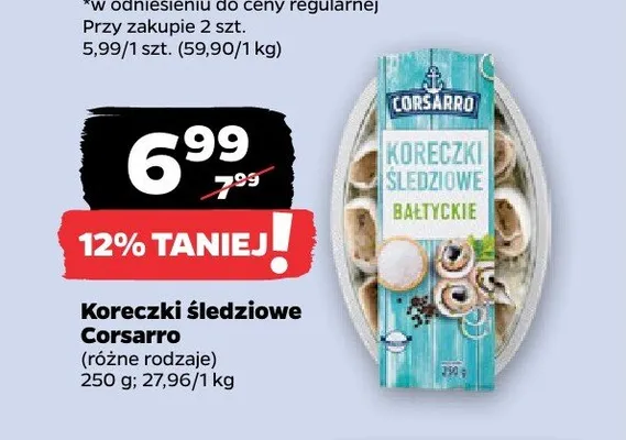 Koreczki śledziowe Corsarro promocja w Netto