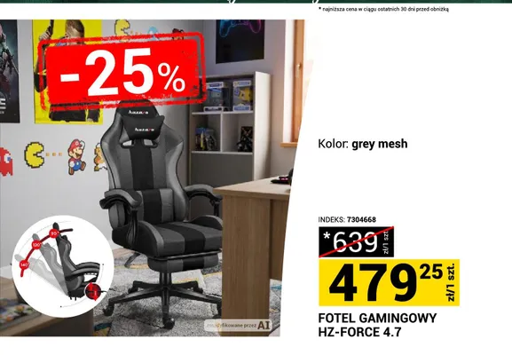 Fotel gamingowy Huzaro HZ-FORCE 4,7 promocja w Merkury Market
