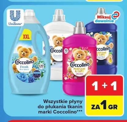 Płyn do płukania tkanin Coccolino Sensitive promocja w Carrefour Market