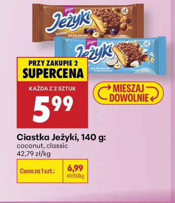 Ciastka Jeżyki coconut promocja w Biedronka