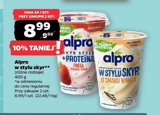 Jogurt Alpro w stylu skyr truskawkowy promocja w Netto