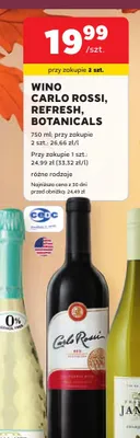 Wino Carlo Rossi Refresh Botanicals promocja w Stokrotka