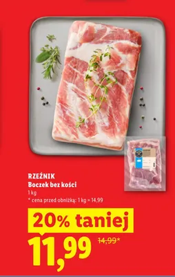 Boczek bez kości Rzeźnik promocja w Lidl
