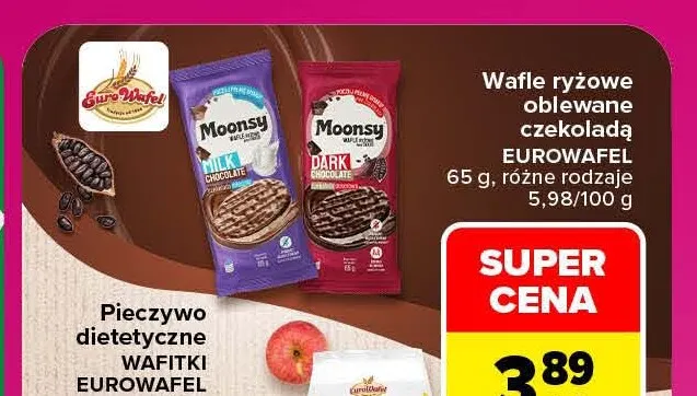 Wafle ryżowe oblewane czekoladą gorzką Eurowafel promocja w Carrefour Market