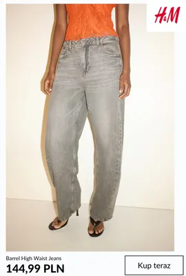 Jeansy Barrel High Waist H & M promocja w H&M