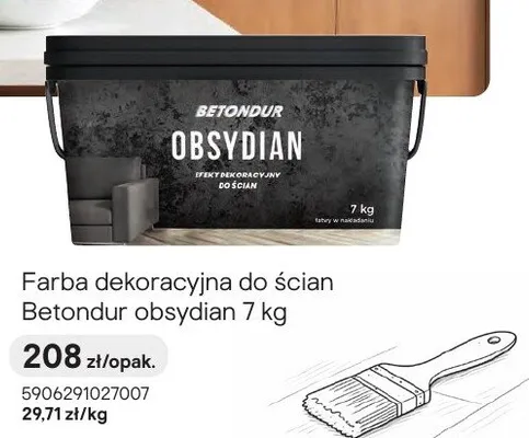 Farba dekoracyjna do ścian Betondur obsydian promocja w Castorama