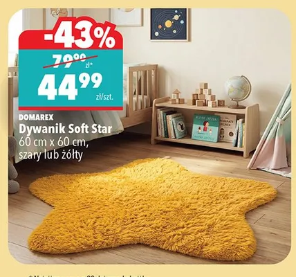 Dywanik DOMAREX Soft Star 60cm x 60cm żółty promocja w Biedronka