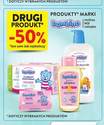 Chusteczki nawilżane dla dzieci Bambino promocja w Intermarche