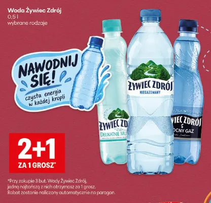 Woda gazowana Żywiec Zdrój mocny gaz promocja w Delikatesy Centrum