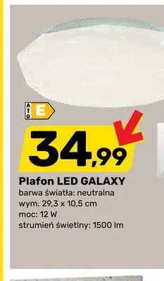 Plafon LED Galaxy 29,3x10,5 cm 12W 1500lm barwa neutralna promocja w Bricomarche