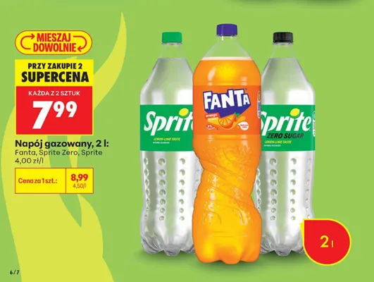 Napój gazowany Sprite Zero Sugar promocja w Biedronka