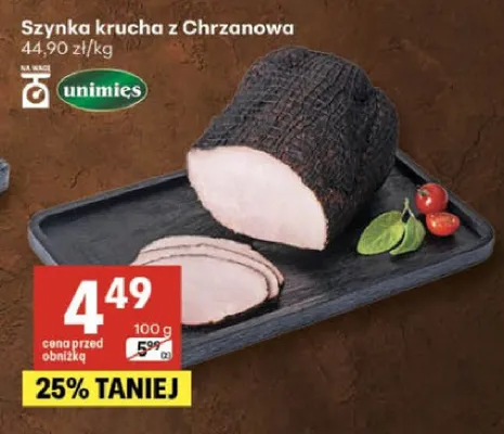 Szynka krucha z Chrzanowa Unimięs promocja w Delikatesy Centrum
