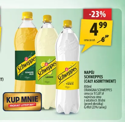 Napój gazowany Schweppes Indian Tonic promocja w Arhelan