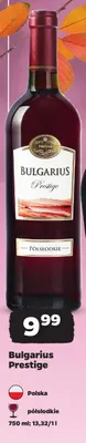 Wino czerwone półsłodkie Bulgarius Prestige promocja w Netto
