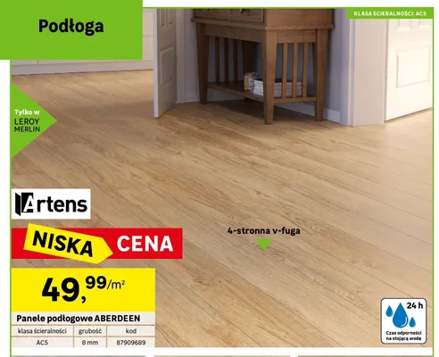 Panele podłogowe Artens ABERDEEN 8 mm AC5 promocja w Leroy Merlin