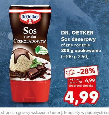 Sos deserowy o smaku czekoladowym Dr. Oetker promocja w Kaufland