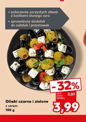 Oliwki czarne i zielone z serem promocja w Kaufland