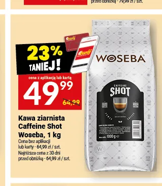 Kawa ziarnista Woseba Caffeine Shot promocja w Twój Market