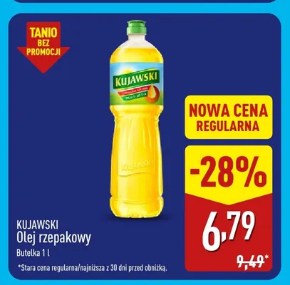 Olej rzepakowy Kujawski promocja w Aldi