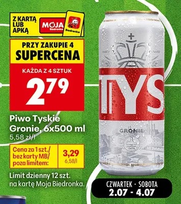 Piwo Tyskie Gronie promocja w Biedronka