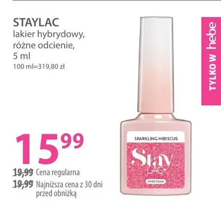 Lakier Staylac lakier hybrydowy różne odcienie 5 ml promocja w Hebe