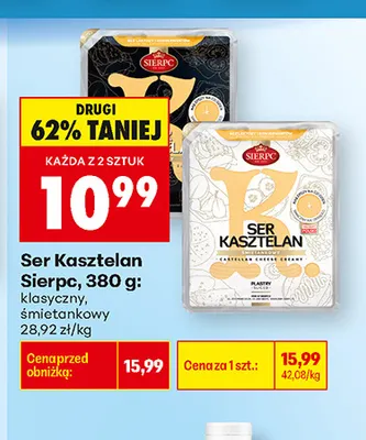 Ser Kasztelan Sierpc śmietankowy promocja w Biedronka
