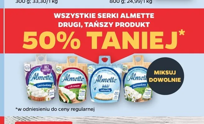 Serek puszysty lekki Almette promocja w Netto