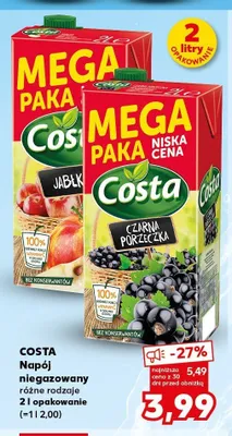 Napój niegazowany Costa Czarna Porzeczka promocja w Kaufland