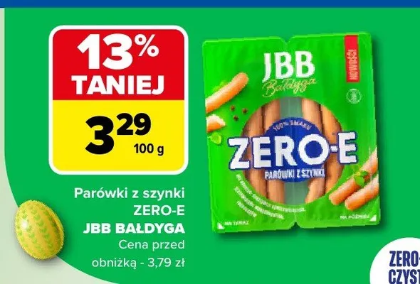 Parówki z szynki ZERO-E promocja w Carrefour Market