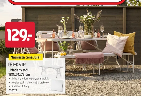 Składany stół Ekvip promocja w Jula