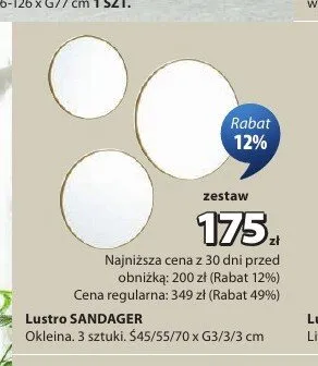 Lustro SANDAGER S45/55/70 x G3/3/3cm promocja w Jysk