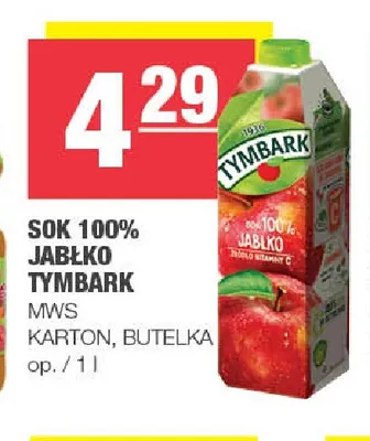 Sok jabłko Tymbark 100% promocja w SPAR