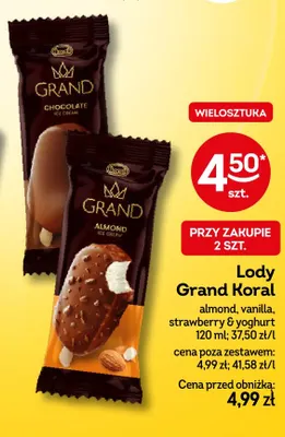 Lody Grand vanilla promocja w Żabka