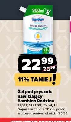 Żel pod prysznic nawilżający Bambino Rodzina zapas promocja w Netto