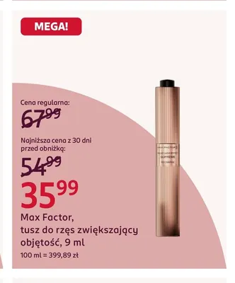 Tusz do rzęs zwiększający objętość Max Factor promocja w Rossmann