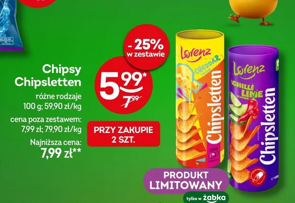Chipsy różne rodzaje promocja w Żabka