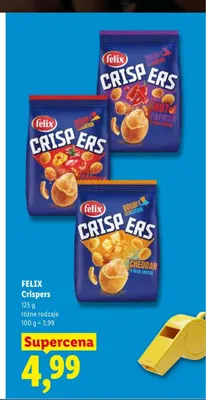 Przekąska Felix Crispers Cheddar & Blue Cheese promocja w Lidl