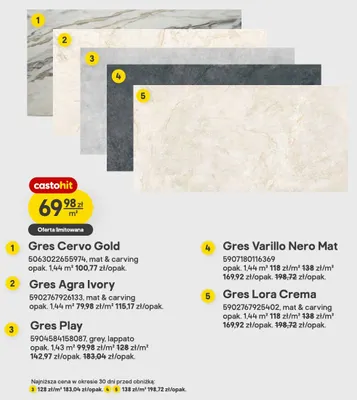 Gres Cervo Gold promocja w Castorama