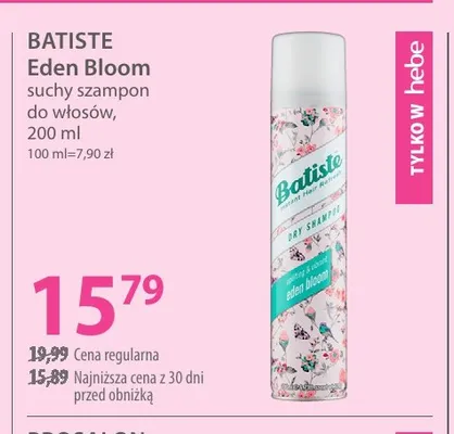Eden Bloom suchy szampon do włosów Batiste promocja w Hebe