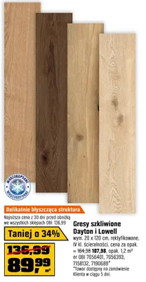 Gresy szkliwione Dayton i Lowell promocja w OBI