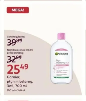 Płyn micelarny 3w1 Garnier promocja w Rossmann